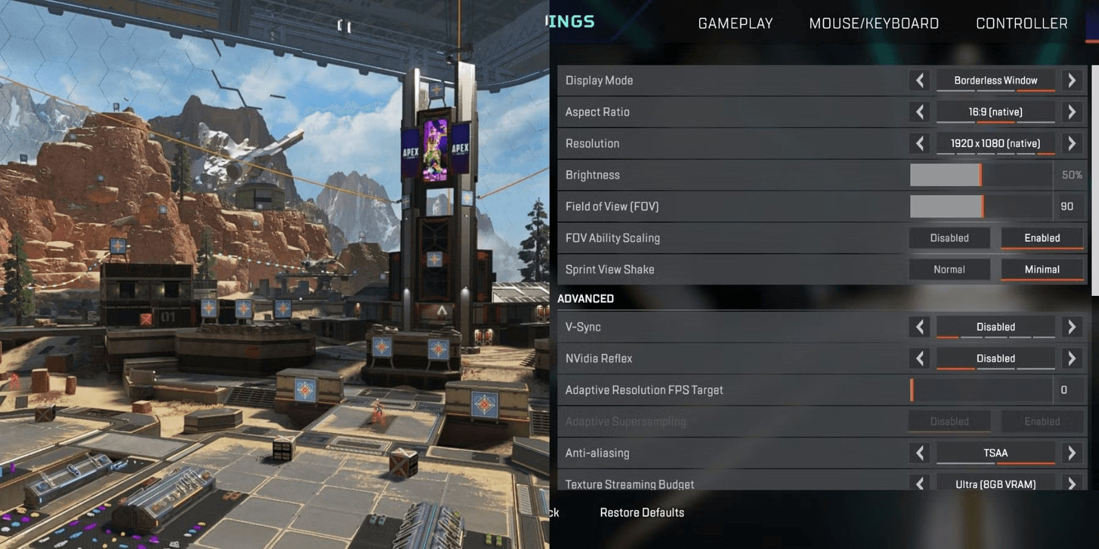 Best Apex Legends Settings